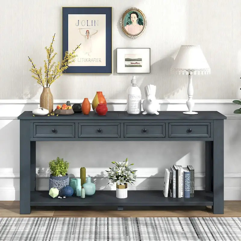 9415146963103_558176 Console Table/Sofa Table with Storage Drawers and Bottom Shelf for Entryway Hallway - Image 1