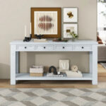 Console Table/Sofa Table with Storage Drawers and Bottom Shelf for Entryway Hallway - Image 3