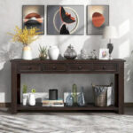 Console Table/Sofa Table with Storage Drawers and Bottom Shelf for Entryway Hallway - Image 5