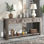 Console Table/Sofa Table with Storage Drawers and Bottom Shelf for Entryway Hallway - Image 7