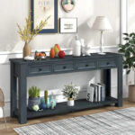 Console Table/Sofa Table with Storage Drawers and Bottom Shelf for Entryway Hallway - Image 23