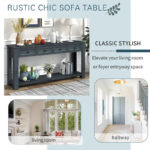 Console Table/Sofa Table with Storage Drawers and Bottom Shelf for Entryway Hallway - Image 26