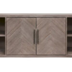 80 Two Door TV Console, Entertainment Stand, Wood Accent Cabinet, Fully Assembled, Gray - 80W x 32H x 16D - Image 7