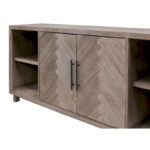 80 Two Door TV Console, Entertainment Stand, Wood Accent Cabinet, Fully Assembled, Gray - 80W x 32H x 16D - Image 8