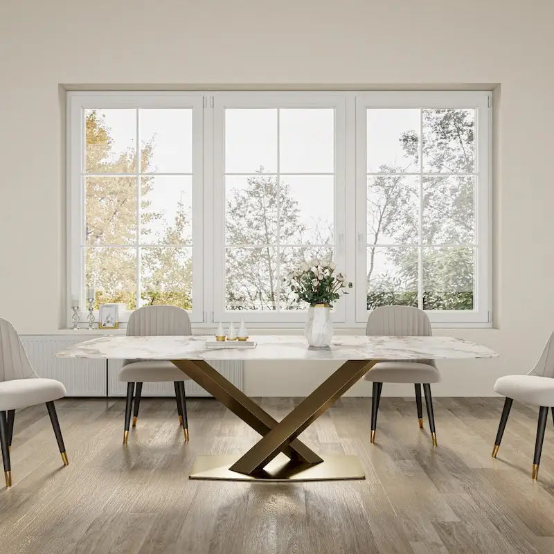 9416680374431_558103 Modern Rectangle Sintered Stone Large Dining Table - Image 1