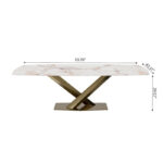 Modern Rectangle Sintered Stone Large Dining Table - Image 10