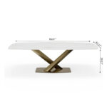 Modern Rectangle Sintered Stone Large Dining Table - Image 11