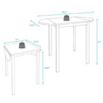 Wings Solid Wood Dining Room Drop Leaf Table - 39.25W x 23.25D x 29H - Image 6