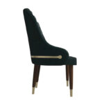 Leather Dining Chair with a Ripple Back and Gold Accents Design Elara Collection - Image 12