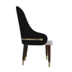 Leather Dining Chair with a Ripple Back and Gold Accents Design Elara Collection - Image 19