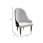 Leather Dining Chair with a Ripple Back and Gold Accents Design Elara Collection - Image 22