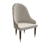 Leather Dining Chair with a Ripple Back and Gold Accents Design Elara Collection - Image 23