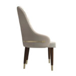 Leather Dining Chair with a Ripple Back and Gold Accents Design Elara Collection - Image 30