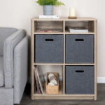 Console Table Shelf with 4 Square Cube Storage Compartments - Image 2