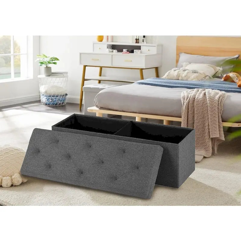 9429534539935_558974 43in Foldable Storage Ottoman, Storage Chest for Bedroom End of Bed, Large Ottoman Bench Foot Rest Stool for Living Room - Image 1