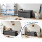 43in Foldable Storage Ottoman, Storage Chest for Bedroom End of Bed, Large Ottoman Bench Foot Rest Stool for Living Room - Image 6