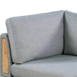 Gimy 37 Inch Modular Corner Sofa Chair, Light Gray Dorris Fabric, Wood - Image 3