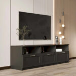 White modern minimalist TV cabinet 80 inch TV stand - Image 5