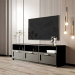 White modern minimalist TV cabinet 80 inch TV stand - Image 6