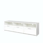White modern minimalist TV cabinet 80 inch TV stand - Image 20