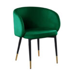 Rustic Velvet Upholstered Dining Chair - Image 5
