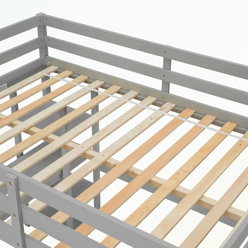 9440800669855_553951 Full Loft Bed with Desk and Shelves - Image 1