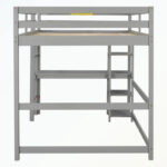 Full Loft Bed with Desk and Shelves - Image 4