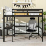 Full Loft Bed with Desk and Shelves - Image 12