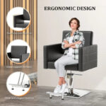 PVC Leather Stainless Steel Foot Operated Salon Styling Chair - Image 4
