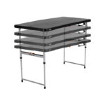 4-Foot Fold-In-Half Adjustable Table, Black (Light Commercial)
