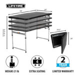 4-Foot Fold-In-Half Adjustable Table, Black (Light Commercial) - Image 2