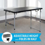 4-Foot Fold-In-Half Adjustable Table, Black (Light Commercial) - Image 3