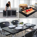 4-Foot Fold-In-Half Adjustable Table, Black (Light Commercial) - Image 7