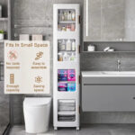 Javlergo 65 Narrow Tall Storage Bin, 4 Tier Foldable Kitchen Storage Cabinet Organizer,Freestanding Kitchen Pantry - Image 17