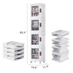 Javlergo 65 Narrow Tall Storage Bin, 4 Tier Foldable Kitchen Storage Cabinet Organizer,Freestanding Kitchen Pantry - Image 10