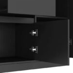 Kitchen Pantry Cabinet with Microwave Stand and 2 Drawers, Freestanding Buffet Cupboards Sideboard with Charging Station - Image 26