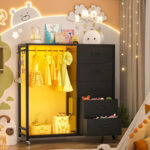 Rollway Dresser with Charge Station and LED Light,Chest With Drawers for Kids Room - Image 9