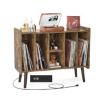 Record Player Stand with Power Outlet and USB Ports, Vinyl Record Storage Table,Vinyl Holder Display Shelf - Image 27
