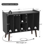 Record Player Stand with Power Outlet and USB Ports, Vinyl Record Storage Table,Vinyl Holder Display Shelf - Image 13