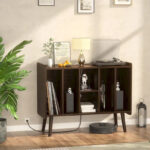 Record Player Stand with Power Outlet and USB Ports, Vinyl Record Storage Table,Vinyl Holder Display Shelf - Image 14