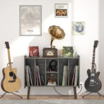Record Player Stand with Power Outlet and USB Ports, Vinyl Record Storage Table,Vinyl Holder Display Shelf - Image 21