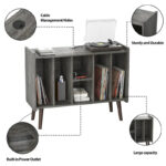 Record Player Stand with Power Outlet and USB Ports, Vinyl Record Storage Table,Vinyl Holder Display Shelf - Image 24