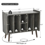 Record Player Stand with Power Outlet and USB Ports, Vinyl Record Storage Table,Vinyl Holder Display Shelf - Image 25
