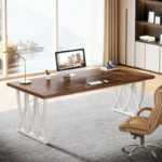 71 Wood Metal Home Office Executive Computer Desk Writing Table - Image 19