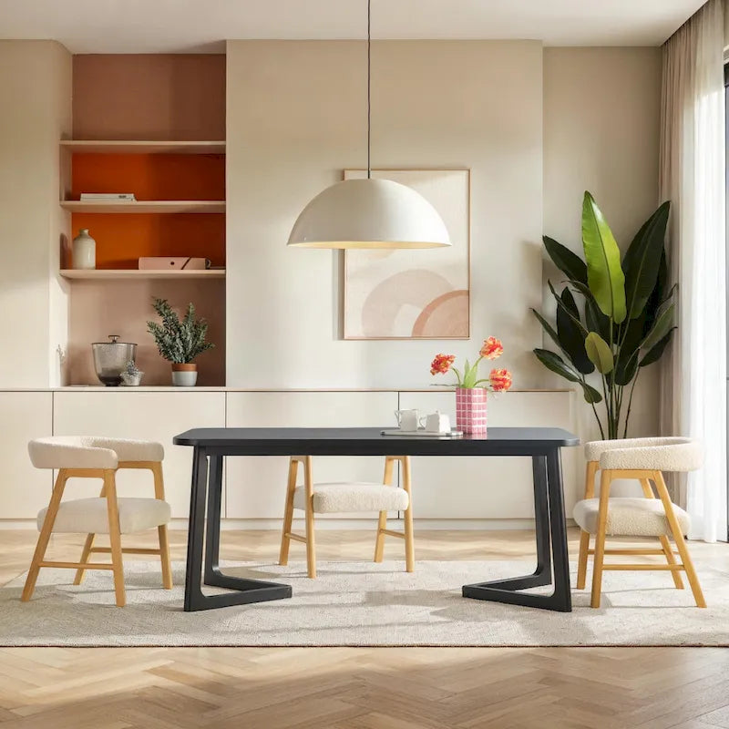 9543300382879_555125 Middlebrook Modern Solid Wood Dining Table with Geometric Legs - Image 1