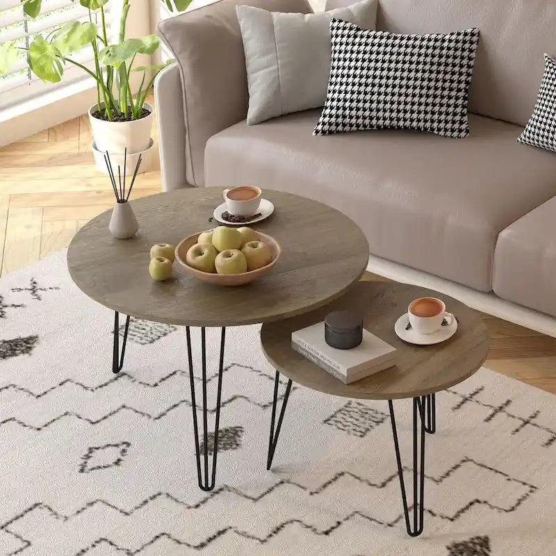 9546625024159_553741 27.56 Round Nesting Coffee Table Set of 2 - Image 1