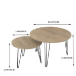 27.56 Round Nesting Coffee Table Set of 2 - Image 3