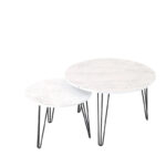 27.56 Round Nesting Coffee Table Set of 2 - Image 8