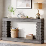 Vintage Long Console Table, Wood Entryway Table with Storage for Living Room - Image 6